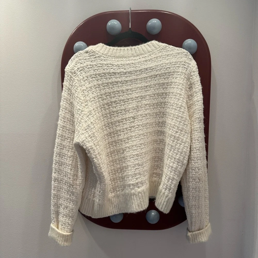 Mango Tweed Knit Cardigan W. Pearl Buttons - Picture 4 of 4